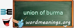 WordMeaning blackboard for union of burma